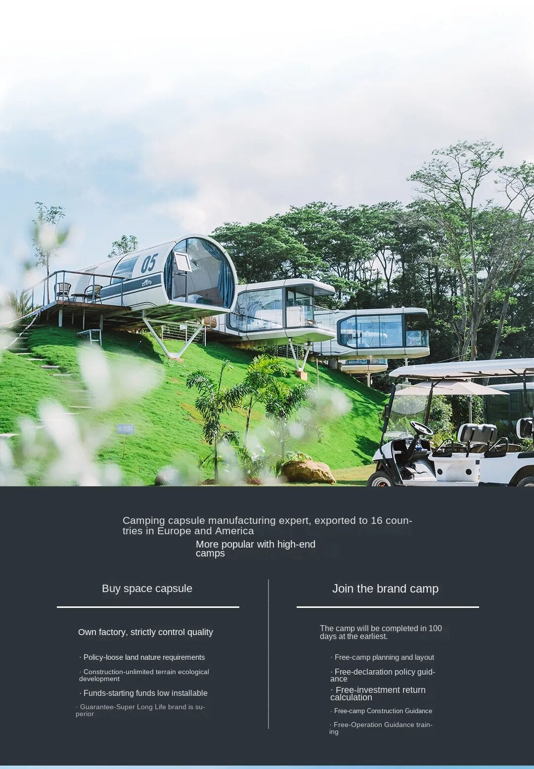 A5 Camp Space Capsule Prefabricated House Glass Room Homestay Hotel Outdoor Camping Viewing Room