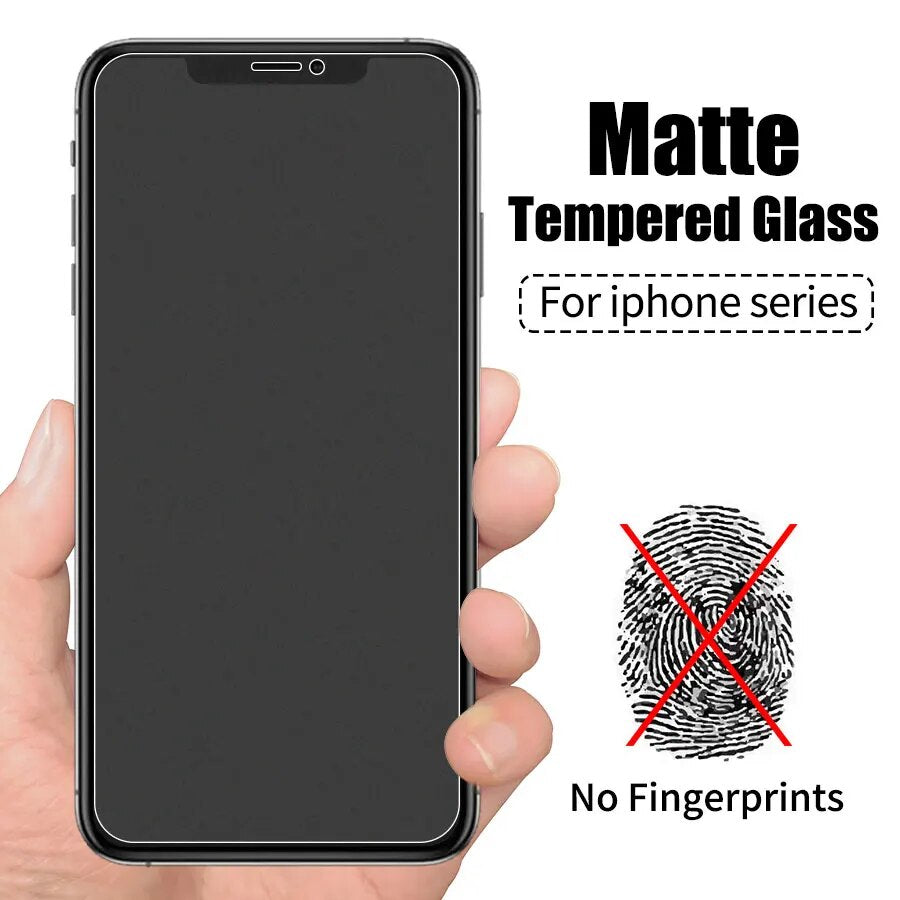 Matte Frosted Tempered Glass For iPhone 12 13 14 Pro Max mini Screen Protector For iPhone 11 Pro XS Max XR X 8 7 6 Plus SE Glass