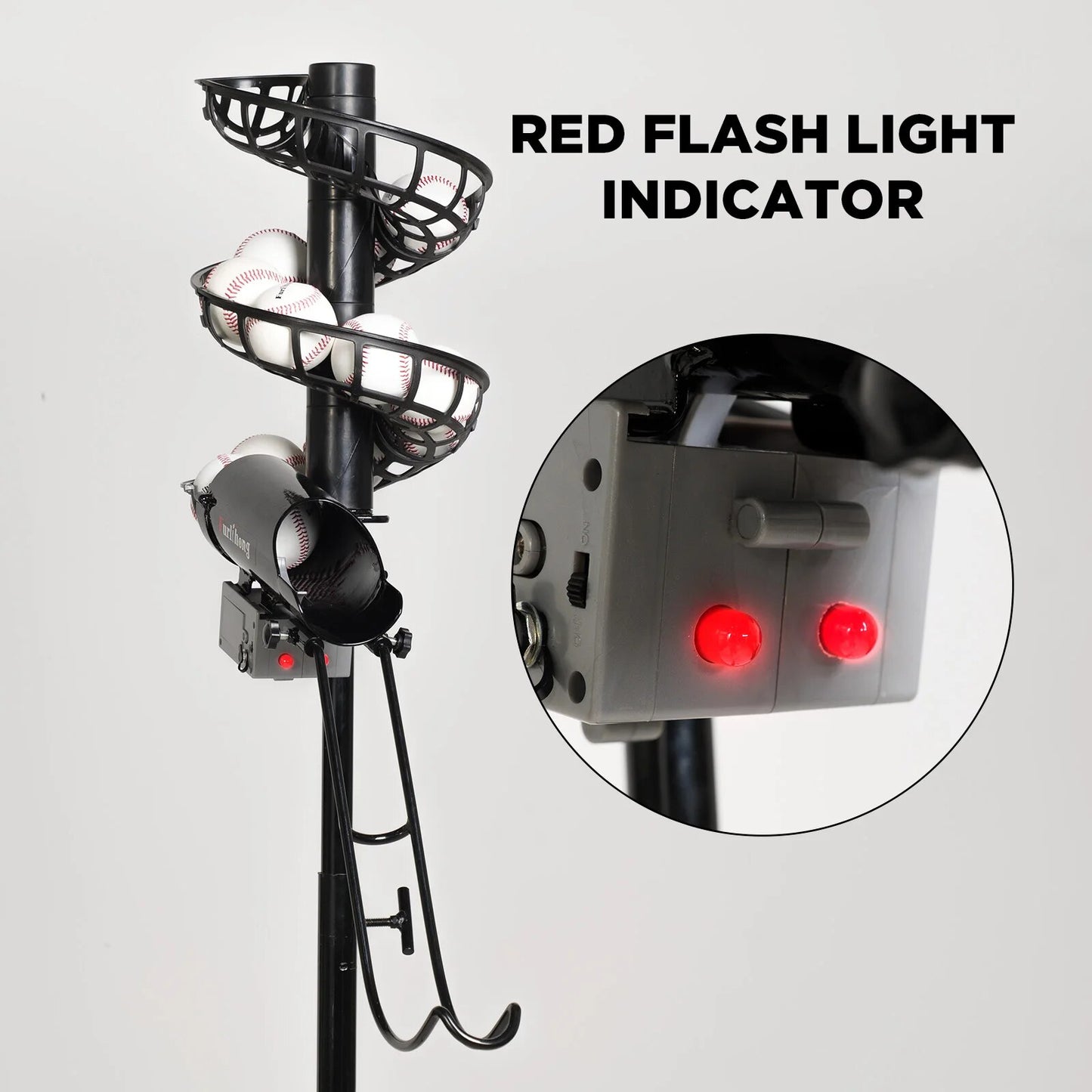 777BH-B 2 in 1 Automatic Baseball Pitching Machine Feeder and Soft Toss Trainer, Stable and Height Adjustable