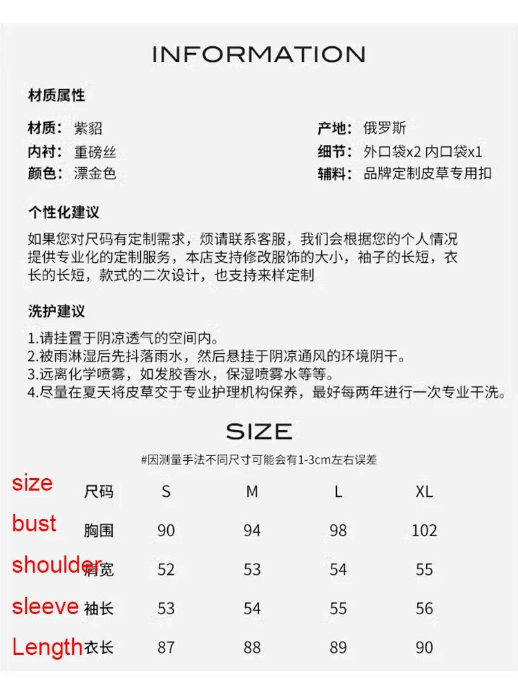 Women's Fur Coat 2223 Trend Natural Long The Sable Mink Fur Outerwear Jackets Trench Coats New Outdoor Clothes Clothing Beige