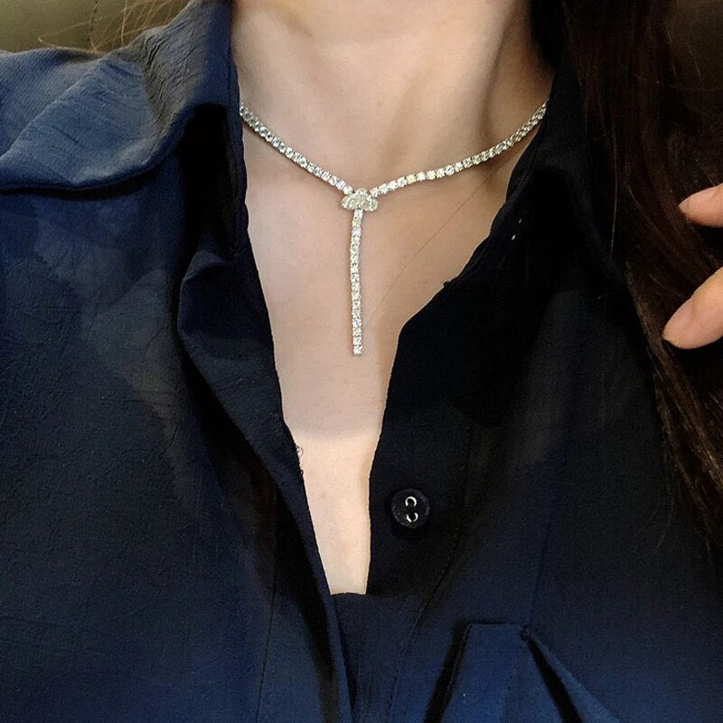 Aazuo 18K Pure White Gold Real Diamond 11.2ct Luxury Full Diamond Choker Necklace Gifted For Women Wedding Party Senior Banquet