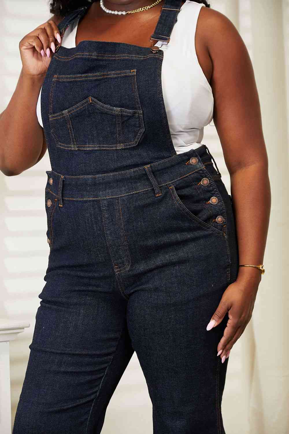 Judy Blue Full Size High Waist Classic Denim Overalls - KAISERINC