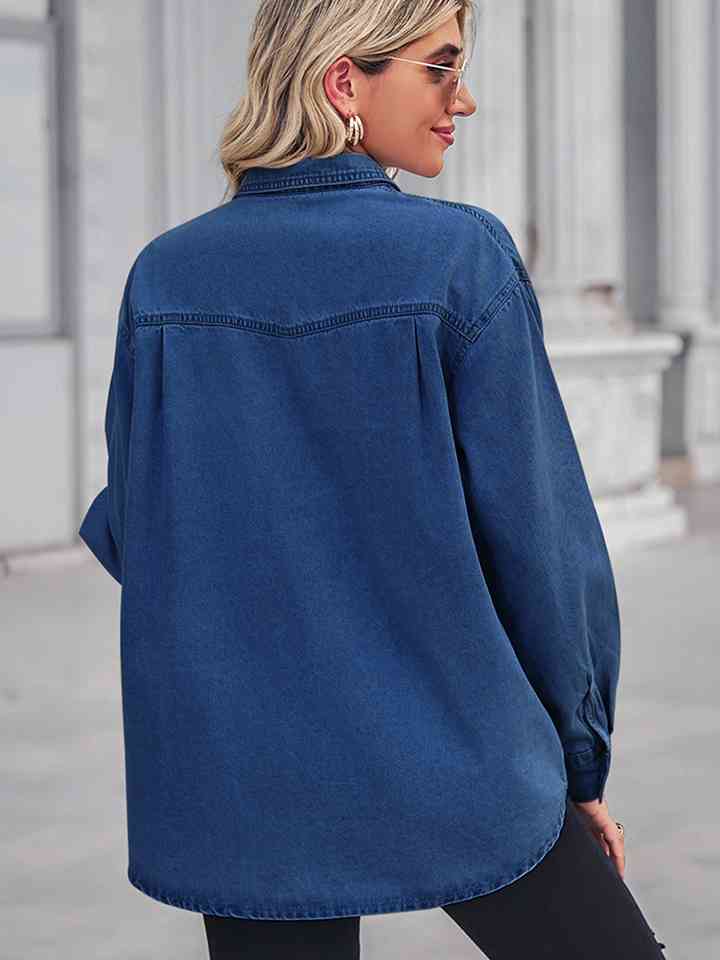 Long Sleeve Denim Shirt Jacket - KAISERINC