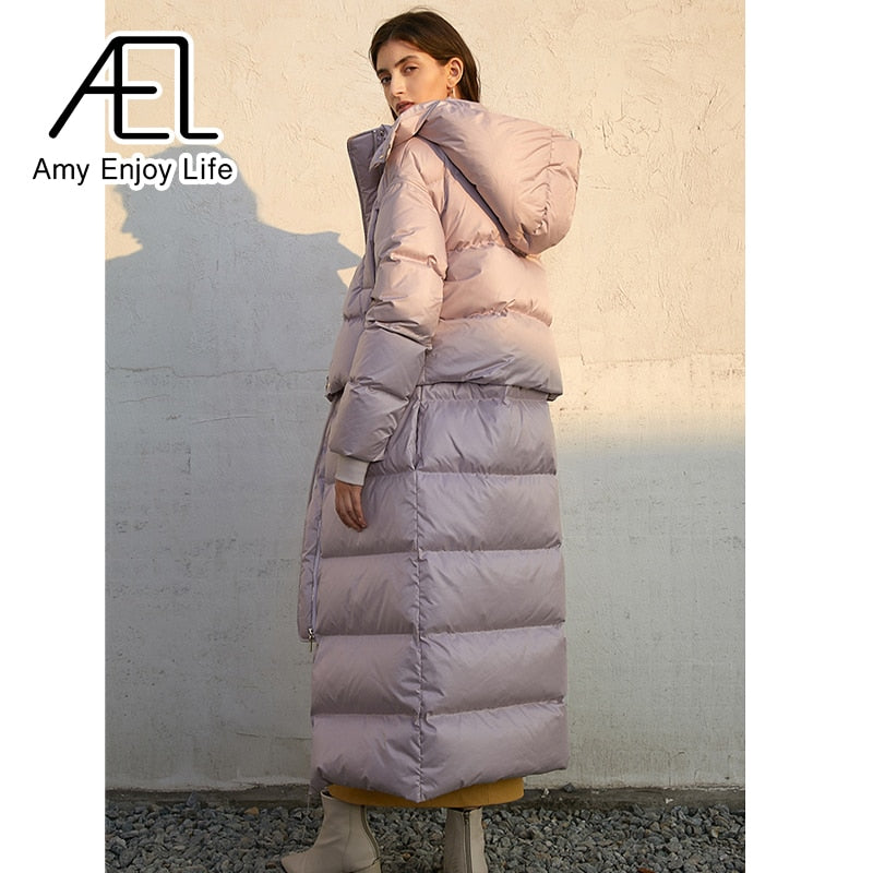Autumn And Winter Design Sense Of A Variety Of Ways To Wear Medium-Length Jacket Down Jacket - KAISERINC