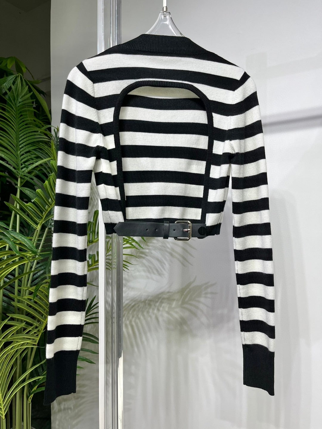 Autumn Casual New Women High Quality Striped Backless Wool Jumpers Female Chic Sweater - KAISERINC