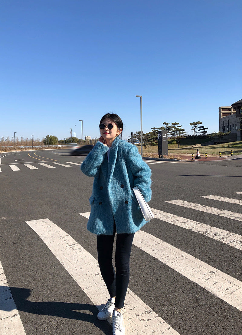 High Quality Women Elegant Blue Blazers New Fashion Ladies Vintage Loose Jackets Casual Female Streetwear Suits - KAISERINC