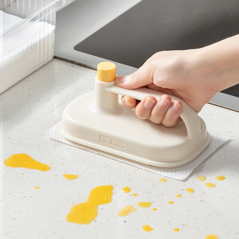 Kitchen Bathroom Toilet Cleaning Magic Brush Glass Wall Cleaning Bath Brush Handle Cleaning Rag Ceramic Window Slot Clean Brush Kitchen Gadgets - KAISERINC