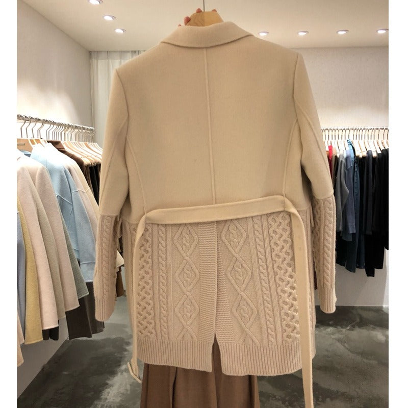 Blazers For Women Notched Collar Long Sleeve Patchwork Lace Up Autumn Blazer Female - KAISERINC