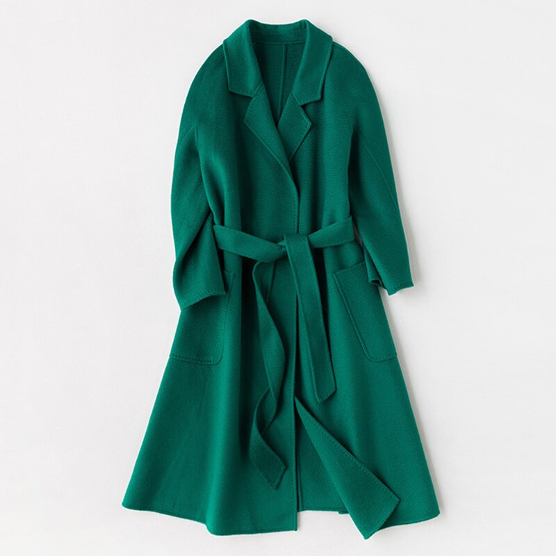 Hwitex Women Long coat Wool Fur Jackets LadiesTrench coats Wool blends Cashmere Woolen Jacket - KAISERINC