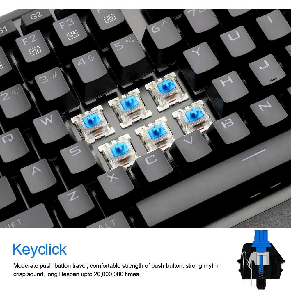 Redragon USB mechanical gaming keyboard ergonomic RGB LED backlit keys Full key anti-ghosting 104 wired Computer gamer K555RGB - KAISERINC