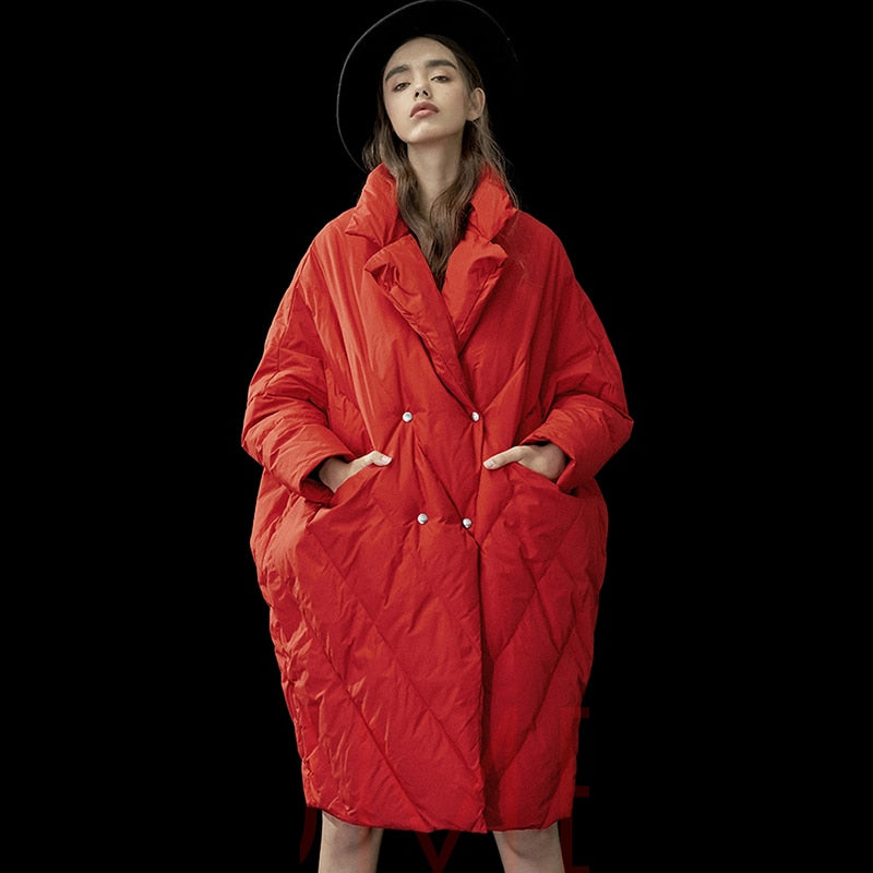 Winter New Fashion Women Long Down Jacket Warm Coat Oversize Outwear Plus size Female Thicken Parkas - KAISERINC