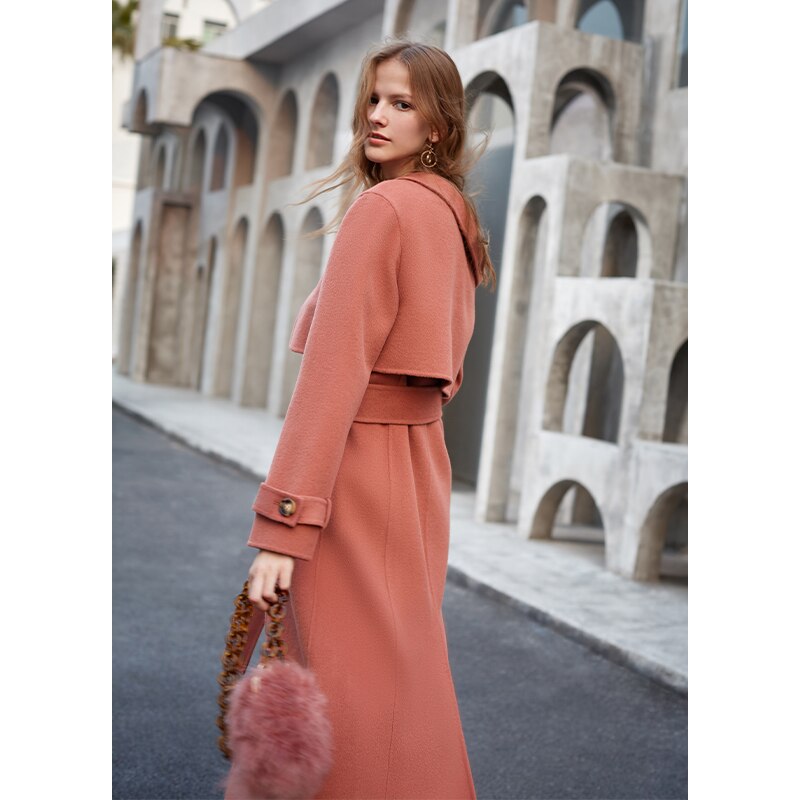 Double Woolen Woman's Upmarket Coat One Shoulder Overcoat Female New Fashion Temperament Women's Popular Woolen Coat - KAISERINC