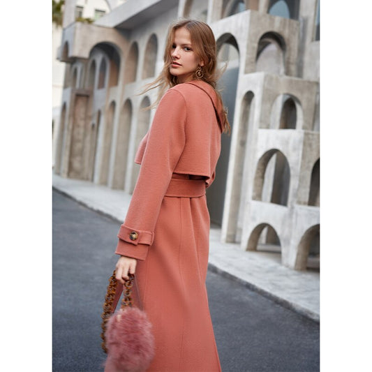Double Woolen Woman's Upmarket Coat One Shoulder Overcoat Female New Fashion Temperament Women's Popular Woolen Coat - KAISERINC