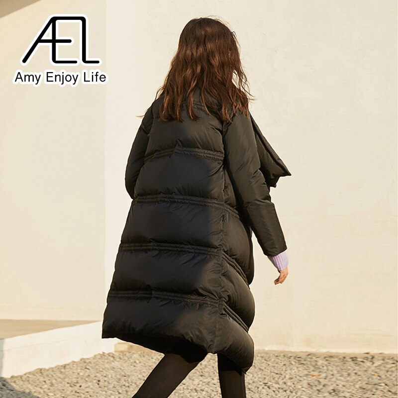 Autumn And Winter New Medium And Large Lapel Warm Thick Down Jacket - KAISERINC