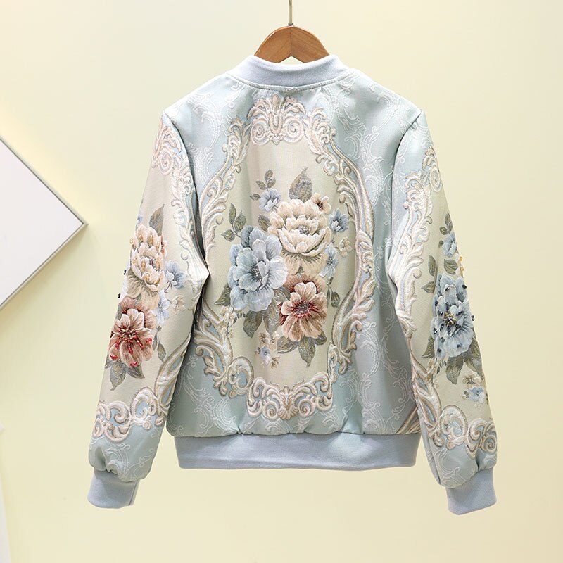 Designer Custom Made Autumn Winter Outwear Jackets Women's Vintage Gold Line Jacquard Beading luxury Tops Coat Jackets - KAISERINC