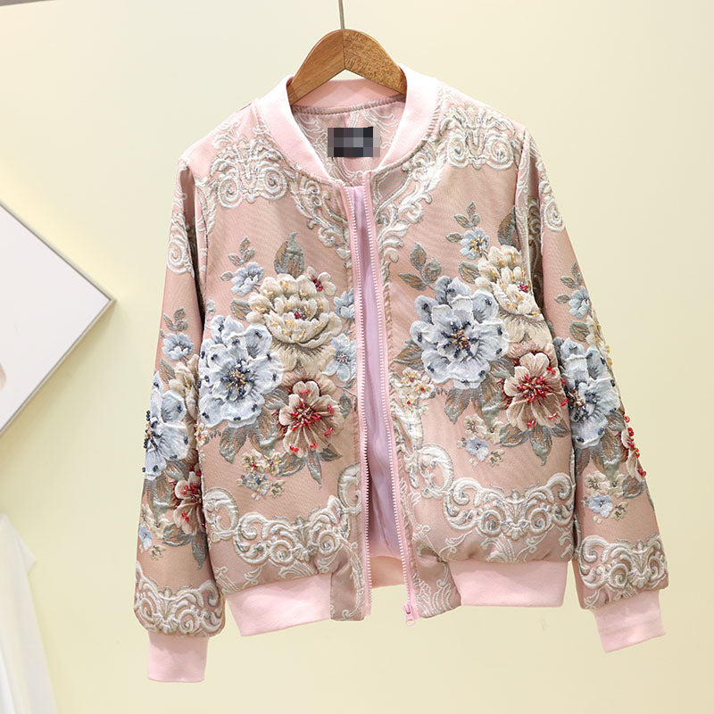 Designer Custom Made Autumn Winter Outwear Jackets Women's Vintage Gold Line Jacquard Beading luxury Tops Coat Jackets - KAISERINC