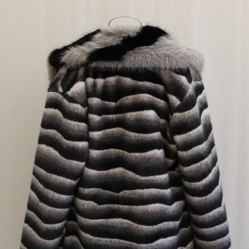Warm Faux Fur Coat Men Mid-length Thick Fur Coat Plus Size Fur Collar Designer Men's Clothing - KAISERINC