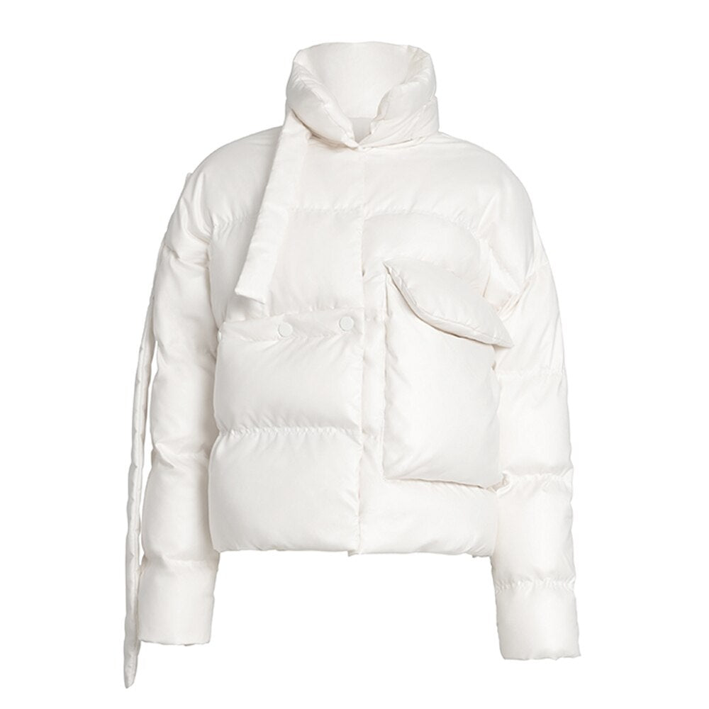 Short White Duck Down Jacket New Women's Asymmetric Short Coat - KAISERINC