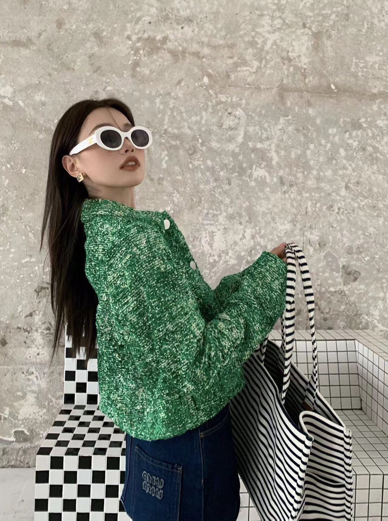 Green Coat Women's Autumn New Product Nice Fashion High Quality Short Top With Slit Cuffs - KAISERINC