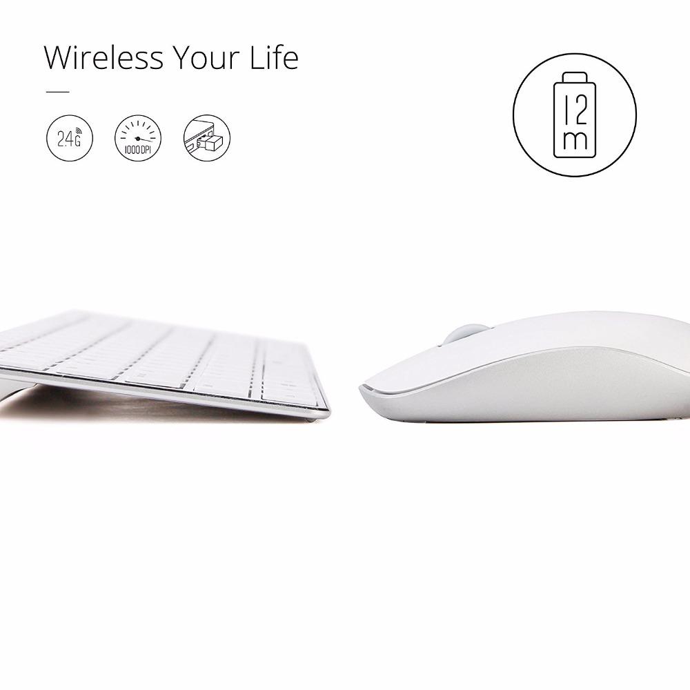 Rapoo 9300P Ultra Thin Metal Optical Wireless Keyboard and Mouse Combos for PC Laptop Gaming Home Keyboard - KAISERINC