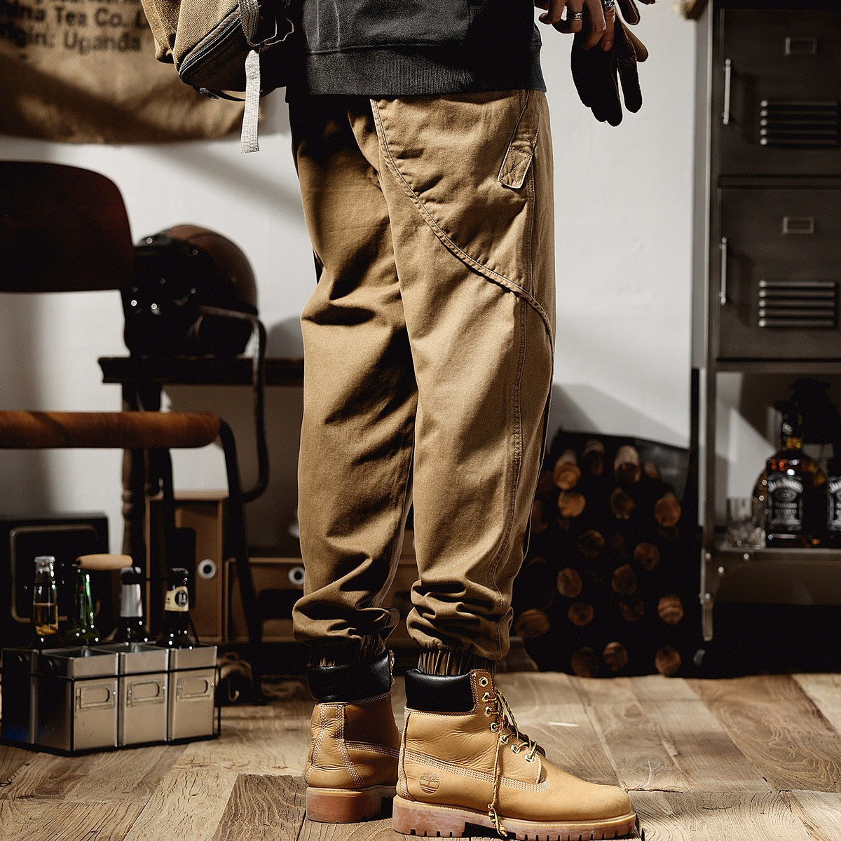 Autumn New American High end Work Suit Pants Men's Amikaki Loose Straight Leg Strap Wide Leg Men's Casual Pants