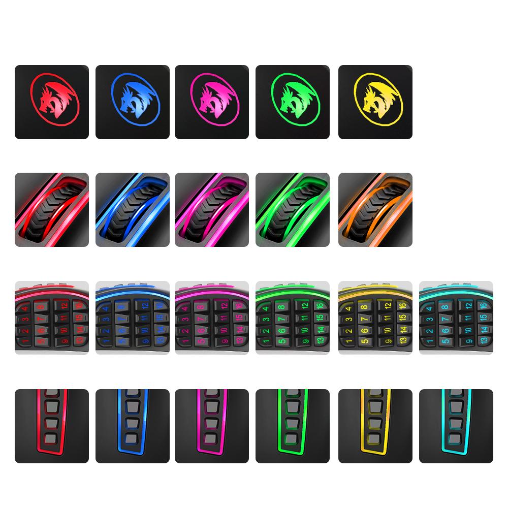 Redragon USB Gaming Mouse 16400 DPI 24 buttons ergonomic design for desktop computer accessories programmable  gamer lol PC - KAISERINC
