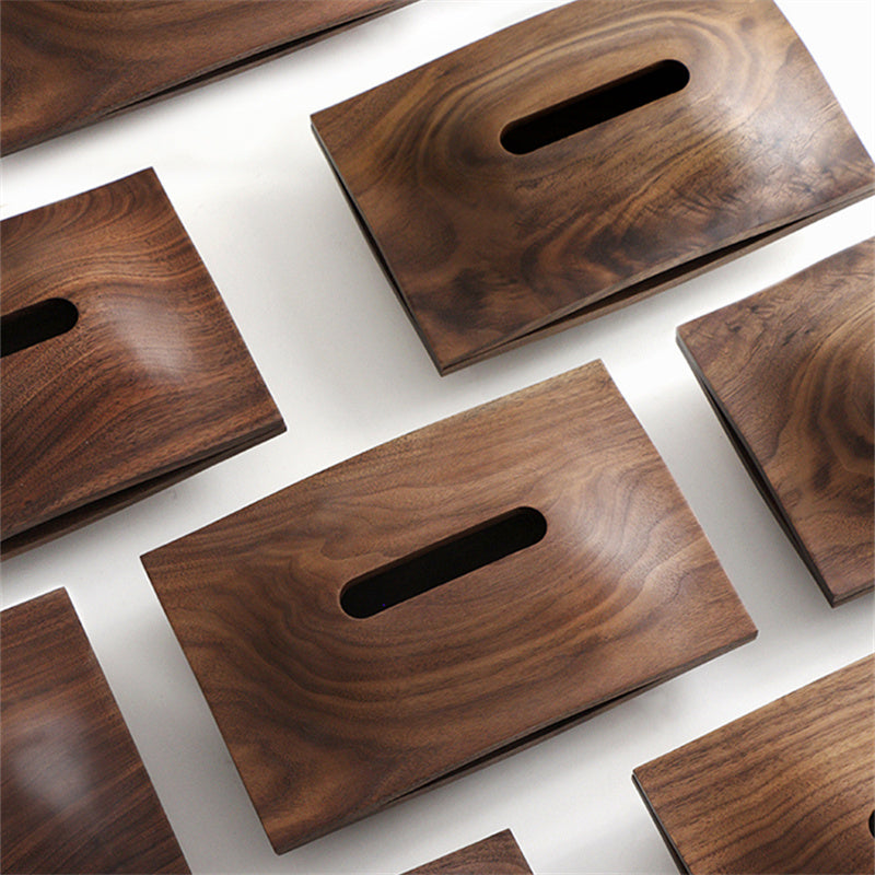 Hills Solid Wood Desktop Tissue Box Walnut Paper Drawer - KAISERINC