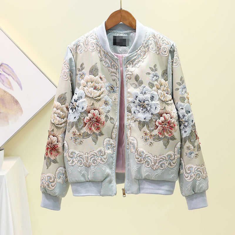 Designer Custom Made Autumn Winter Outwear Jackets Women's Vintage Gold Line Jacquard Beading luxury Tops Coat Jackets - KAISERINC