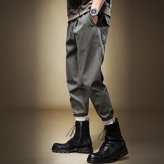 American Heavyweight Workwear Casual Pants Men's Loose Spring and Autumn Style Simple Amikaki Casual Pants Men's Vintage Tapered Pants - KAISERINC