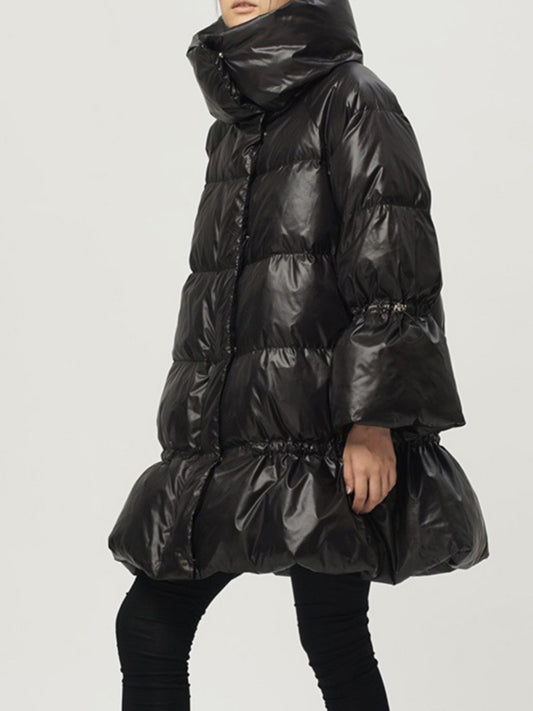 Stand Collar Long Sleeve Solid Color Loose Parkas Fashion Streetwear Coats For Women Winter Warm Clothing - KAISERINC