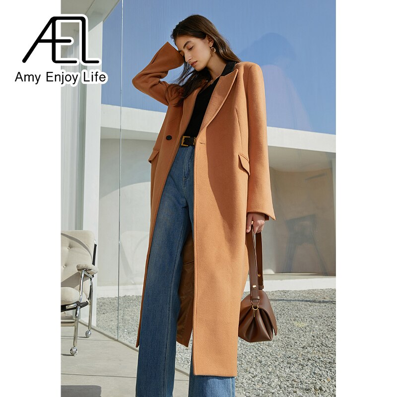 New Winter High Count Australian Wool Thickened Woolen Overcoat For Female - KAISERINC