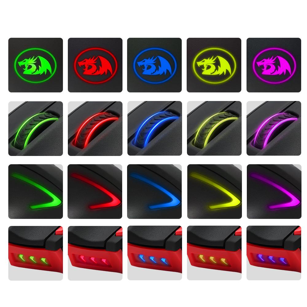 Redragon Gaming Mouse PC 16400 DPI speed Laser engine 9 programmable buttons 16 color backlight USB Wired for Desktop - KAISERINC