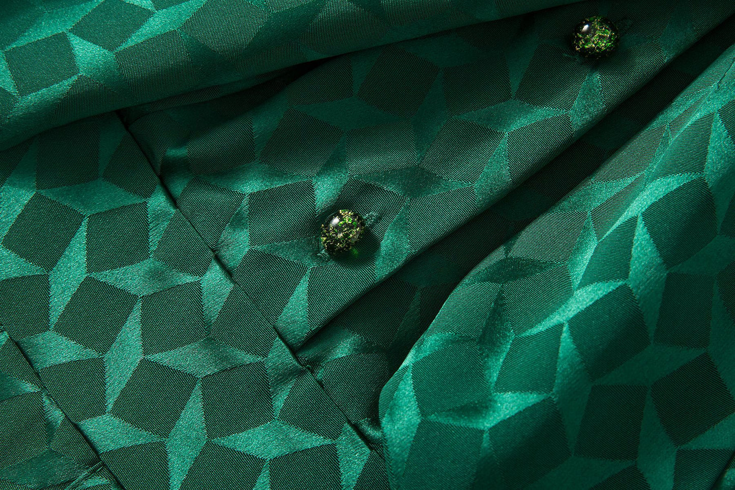Spring And Summer New Quality Acetic Acid Jacquard Popular Green Slimming Large Swing Dress With Bow Women's Skirt - KAISERINC