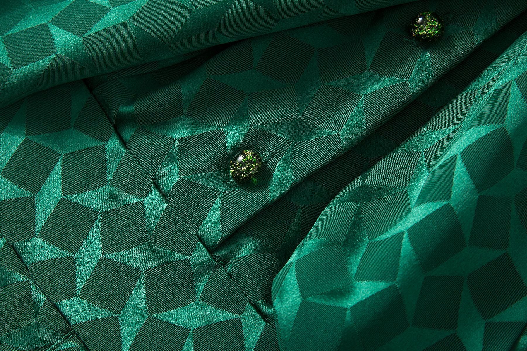 Spring And Summer New Quality Acetic Acid Jacquard Popular Green Slimming Large Swing Dress With Bow Women's Skirt - KAISERINC