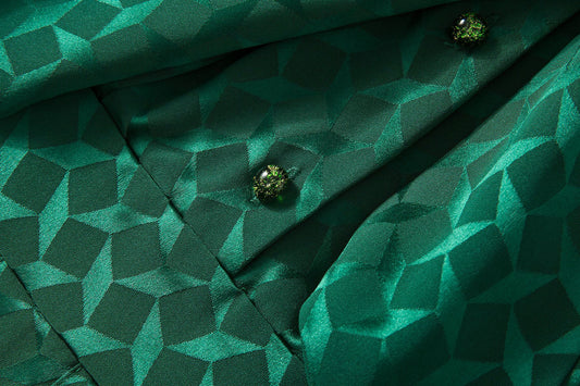 Spring And Summer New Quality Acetic Acid Jacquard Popular Green Slimming Large Swing Dress With Bow Women's Skirt - KAISERINC