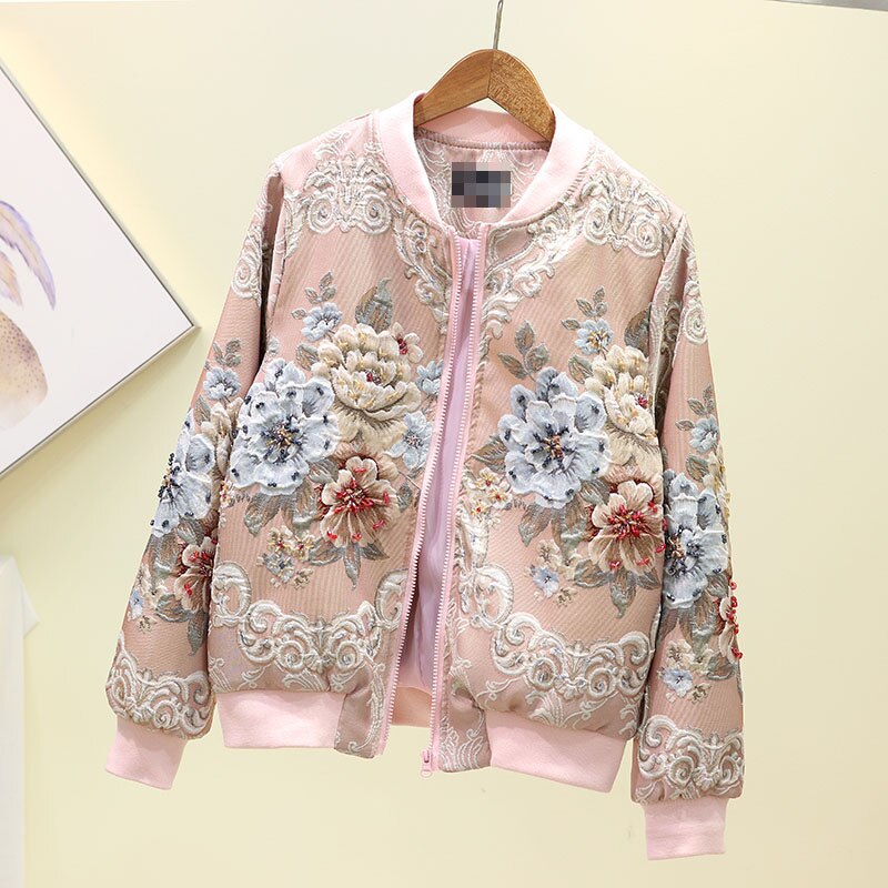 Designer Custom Made Autumn Winter Outwear Jackets Women's Vintage Gold Line Jacquard Beading luxury Tops Coat Jackets - KAISERINC