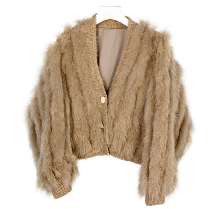 Winter New Fox Car Strip Sweater Women's Ultra-Short Cardigan Waistcoat Light Luxury - KAISERINC