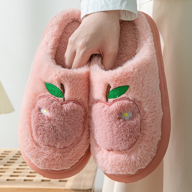 Women winter cotton slippers with heel can be worn outside to keep warm and velvet indoor home thick sole waterproof - KAISERINC