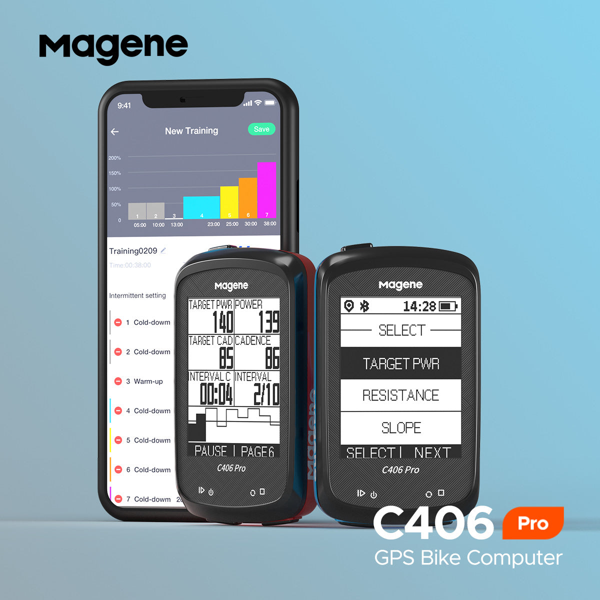 Magene Mckin C406pro Bicycle Wireless Smart Stopwatch English Version GPS Speed Monitoring Riding ANT+ - KAISERINC