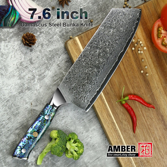 Professional Damascus VG 10 Steel Core 67 layers stainless steel Abalone handle kitchen knives set - KAISERINC