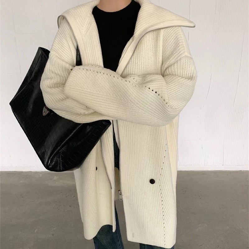Sweater Dress Women  Fashion New Zipper Design Knitted Clothes Female - KAISERINC