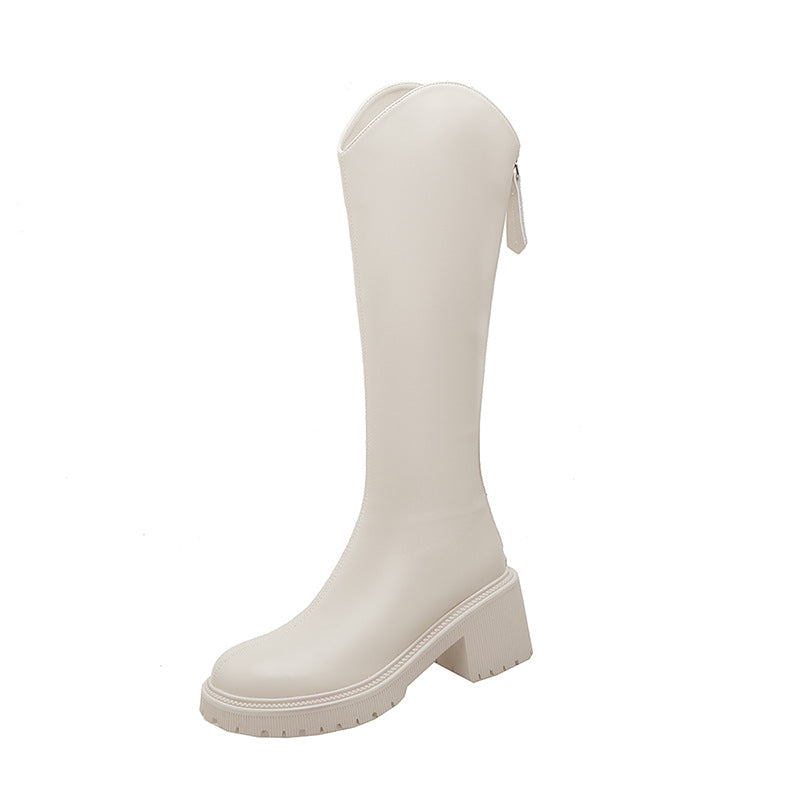 High Boots Women's High Boots Western Cowboy Boots Chunky Heel Boots v Mouth Elastic Skinny Boots - KAISERINC