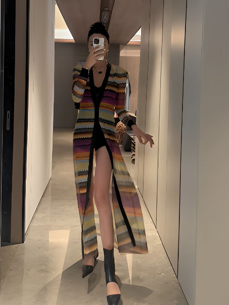 Colored Stripes Sunscreen Coat Fashion Women's Coats and Jackets Women - KAISERINC