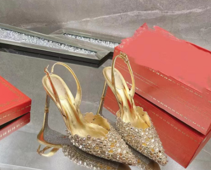 Summer New Baotou Colorful Crystal High Heel Sandals - KAISERINC