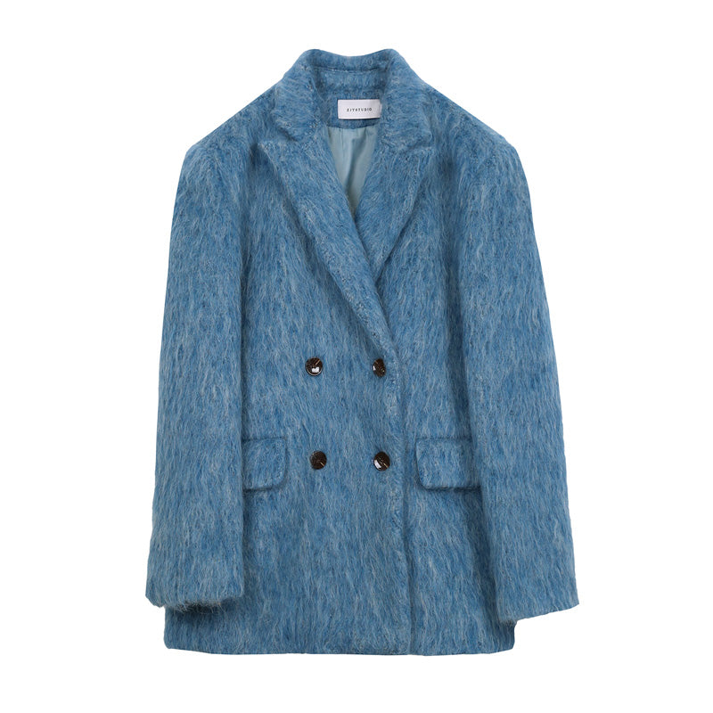 High Quality Women Elegant Blue Blazers New Fashion Ladies Vintage Loose Jackets Casual Female Streetwear Suits - KAISERINC