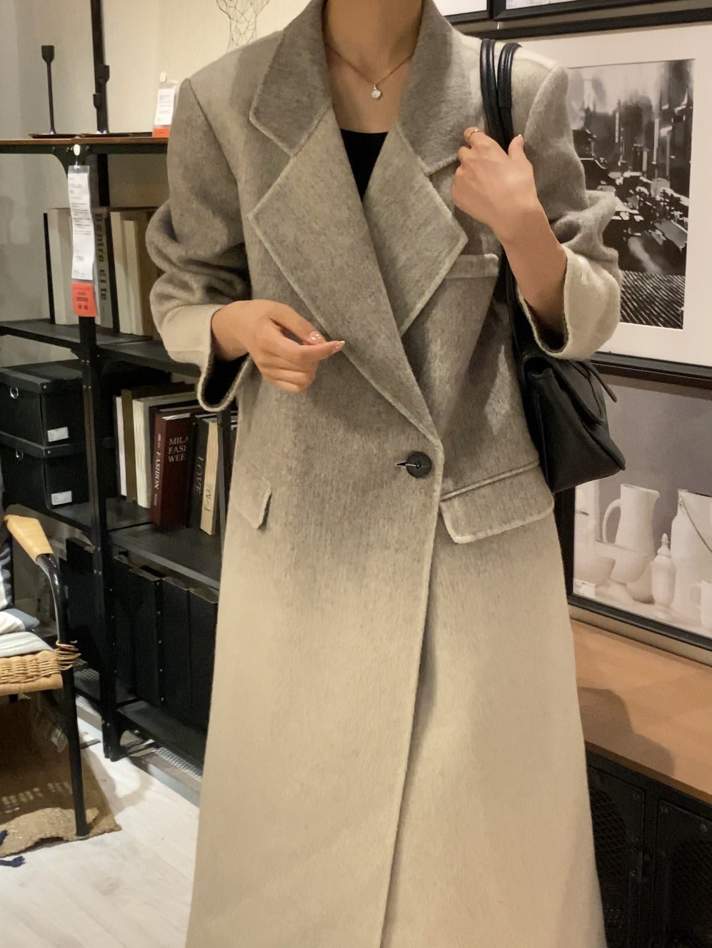 Handmade Loose One-Button Woolen Jackets - KAISERINC