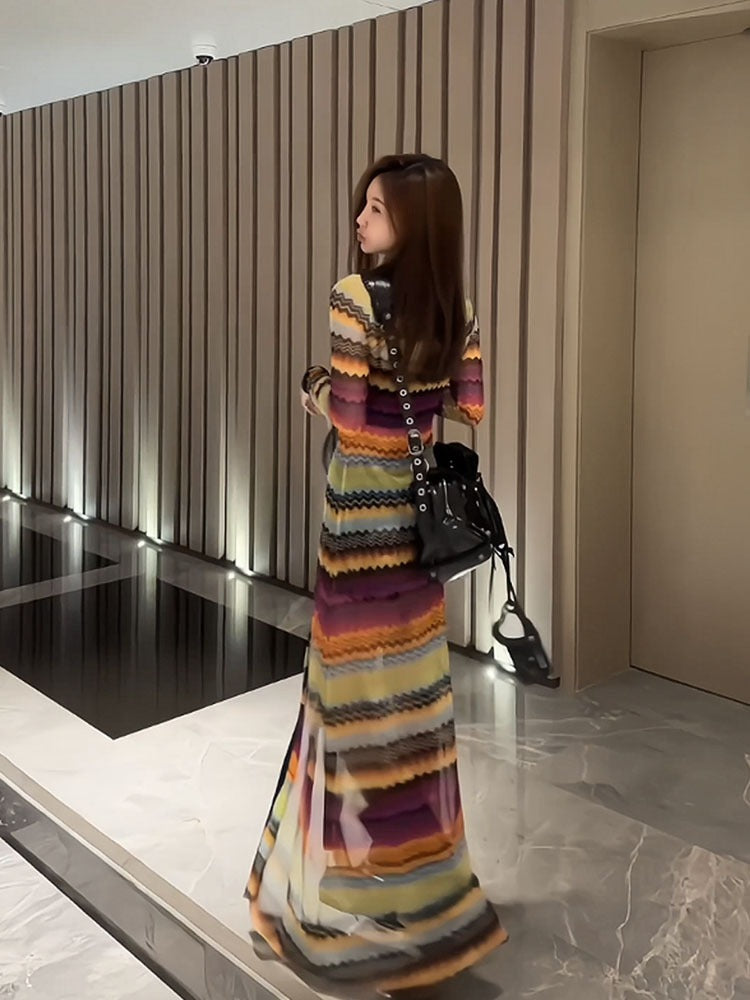 Colored Stripes Sunscreen Coat Fashion Women's Coats and Jackets Women - KAISERINC