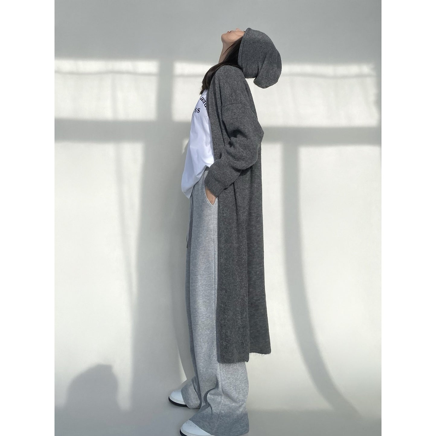 Solid Minimalist Sweaters For Women V Neck Long Sleeve Patchwork Button Casual Loose Knitting Sweater Female - KAISERINC