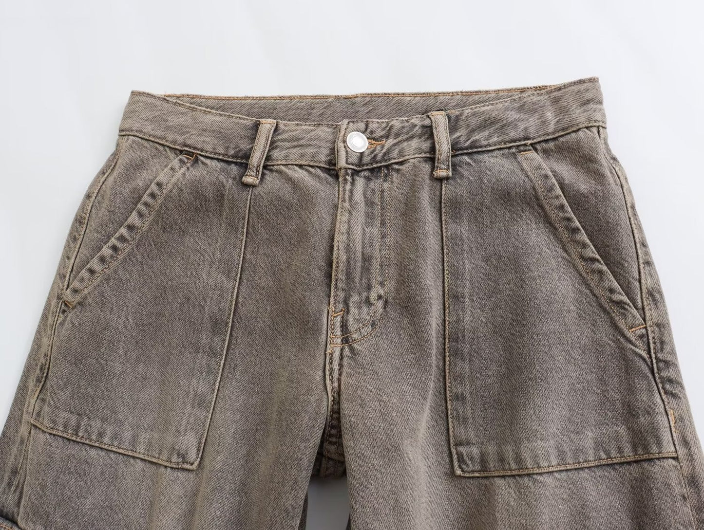 Autumn Fashion Casual High Waist Trousers Female Y2K Solid Denim Wide Leg Pants Women Long Jeans Cargo Pants - KAISERINC