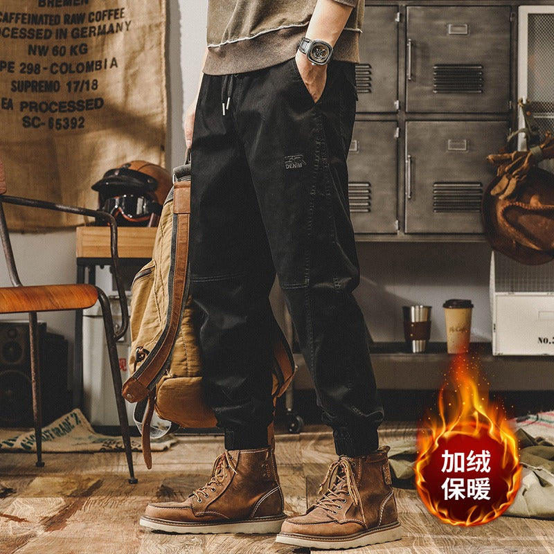 American Heavyweight Retro Work Suit Pants for Men's Autumn Loose Straight Tube Large Men's Casual Pants - KAISERINC